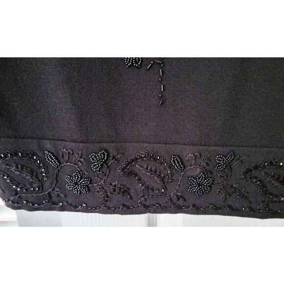 EMMA JAMES-Black-Beaded-Knit-Pullover-Cowl Neck-SIZE M-NWT - Picture 6 of 12